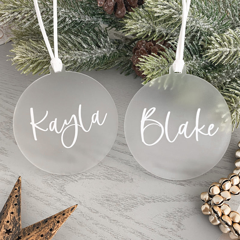 personalised Tree  name christmas bauble ornament wreath  family xmas