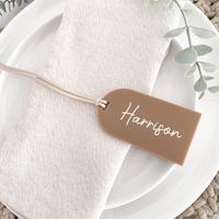 Personalised wedding arch acrylic tags for wedding favours