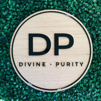 Round wooden Logo sign woth Black acrylic