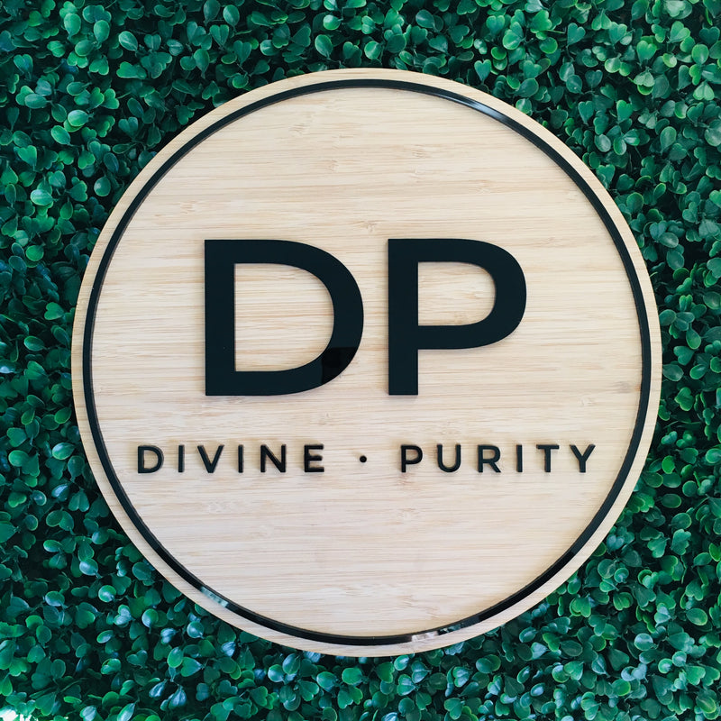 Round wooden Logo sign woth Black acrylic