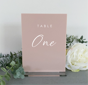 Rectangle acrylic table number modern beige pink green olive sage boho classic wedding style table decorations