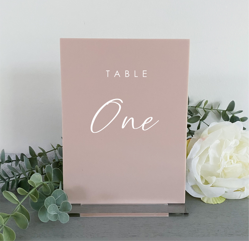 Rectangle acrylic table number modern beige pink green olive sage boho classic wedding style table decorations