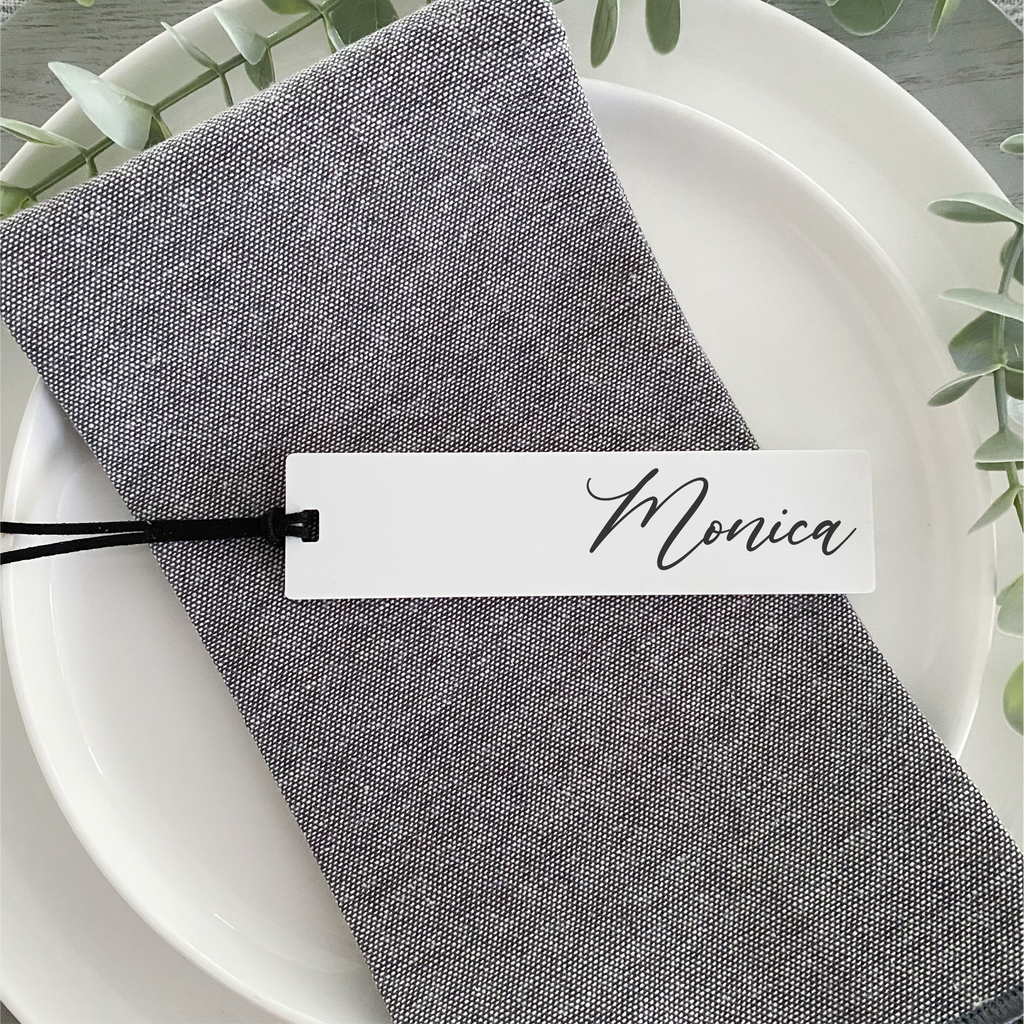 Personalised Slim design modern luggage tags weddings favours. In colurs green, pink, latte, beige. These make perfect cheap wedding favour and place cards. 