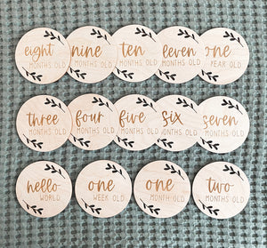 Set of 14 Baby Milestone Discs