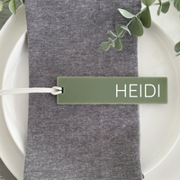 Arch Acrylic Luggage tags used for wedding favours and name cards place settings for wedding tables