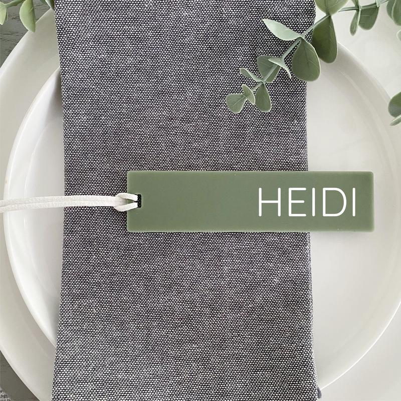 Arch Acrylic Luggage tags used for wedding favours and name cards place settings for wedding tables